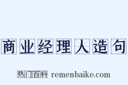 商业经理人造句是什么意思的图片